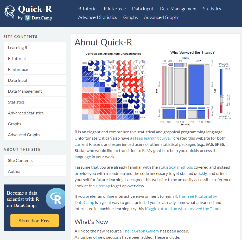 QuickR Website Rob Kabacoff